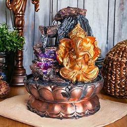 Saraswati Creations Water Fountains for Home Decor Ganpti Fountain Water Falling Home Decoration 18 inches in Height (Blessing Gnpti) (Mini Waterfall)-image-85