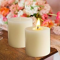 Pure Source India Vanilla Scented Pillar Candle 3x3 inch Smokeless & Dripless Wax Candles for Home Decor and Light Festivals (Set of 2)-9