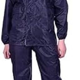 Unisex Raincoat Set for Men & Women | Polyester Rain Suit with Hooded | Standard Length Monsoon Wear (IN, Alpha, S, Pant Set Blue 1)-picture-13