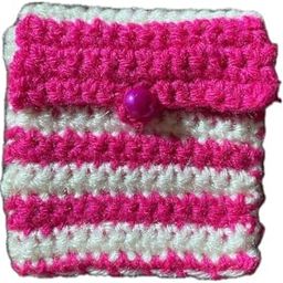 Handmade & Handcrafted Crochet Purse, Wallet for Coins for Men and Women (Pink and White) 1 pcs-image-75