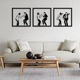 Moscow Wings Wooden Art Wall Decor, 3-Piece Dancing Silhouette Frame Set, Modern Black Wall Art for Living Room-image-77