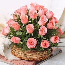 FLORANET Stimulating Premium Arrangement of 24 Pink Roses with Lots of Greens for Anniversary, Birthday, Wedding, Congratulations, Mother's Day (Same Day Delivery)-image-28