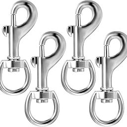 JIEYAO 4 Pcs Flag Clips for Flagpole, Flag Swivel Snap Hooks, Heavy Duty Flag Pole Clips Zinc Alloy Bolt Snap Diving Clips Spring Hooks Lobster Claw Clasp for Flag Pole Rope Dog leashes Boat Ropes-image-45