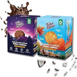 The Bettr Choice Cashew Coconut & Dark Chocolate Millet Cookies - 100% Whole Grain Millets,Oats,Jaggery Sweetened,No Maida,Gluten Free,No Refined Sugar,No Trans Fat,Healthy Snack - 2 Pack,400 Gram-image-46