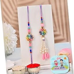 CraftVatika Designer Set of 2 Rakhi for Brother and Bhabhi | Modern Floral Stone Stud Bhai Bhabhi Couple Pair Rakhi Set of 2 | Rakhis for Brother Sister ,Rakhis for Rakshabandhan With Fridge Magnet Gift,Rakshabandhan Greeting Card, Tilak Set,Home decor-image-72