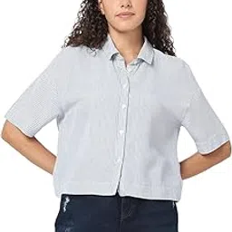 vero moda Women's Cotton Geometric Regular Fit Shirt-picture-34