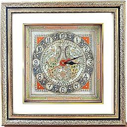 ARTISTIC CREATIONS Handmade Marble Wall Clock (D5), Wooden Frame, LED Light, Beautiful Premium Luxurious Marble Wall Clock Size:18" X 18" Inches-25