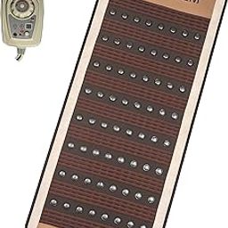 CAREFIT Large Infrared Heating Mat - Korean SuperGem Therapy with Tourmalene & Ceraball for Full Body Massage, Back Pain Relief & Muscle Relaxation-image-36