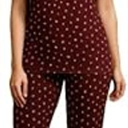 Long Length Nightwear for Women XL, XXL – Maroon Colour with Floral Polka Print in Soft Cotton Blend Malai Fabric – Comfortable & Stylish Design-picture-37