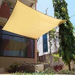 FREDDO HDPE Fabric 1.5 Inch Polyester Loop Sun Shade Sails 85-90% Protection from Sun & UV Rays Ideal for Car Parking, Outdoor Garden, Balcony, Patio, Beige Color, 9.5 ft x 10 ft, Pack of 1 Piece-16