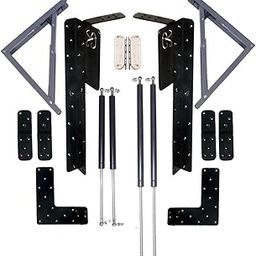 Generic Wall Bed Murphy Bed Hardware Kit. DIY Folding Assemble Vertical King Size Metal Fitting Kit (Black)-25