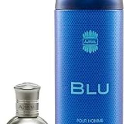 Ajmal Musk Rose Concentrated Perfume Oil Floral Musky Alcohol-free Attar 12ml for Unisex and Blu Homme Deodorant Aquatic Woody Fragrance 200ml for Men FREE-16