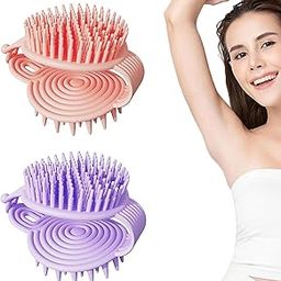 Body Scrubber, 2 in 1 Bath and Shampoo Brush, Soft Silicone Loofah for Sensitive Skin, Lathers Well, Scalp Massager Double-Sided Gentle Exfoliating Women Men-image-22
