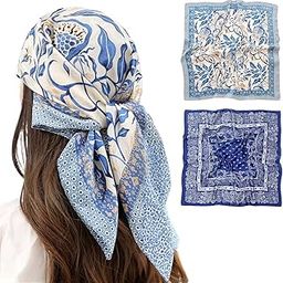 2pcs Women Head Hair Scarf Like Satin Silk Scarf Sleeping Hair Wrapping Night 27.5"-image-84