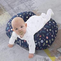 Kazlin Feeding Pillow for New Born Baby with Detachable Cover Breast Feeding & Maternity Nursing Pillow for Breastfeeding Set of Support for Baby Feeding Pillow and Mom Cradle (Blue-Plant-FA)-image-95