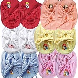 KIDSKA New Born Baby Booties Set/Socks For Baby Girl And Baby Boy/Unisex-Baby Booties/Knotted Booty Set For Baby Boy And Baby Girl -Set Of 6 Pair,Blue-image-18