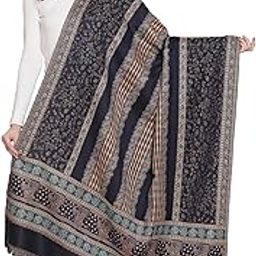 Womens Womens, Faux Pashmina, Striped Jaal Woven, Blue-image-93