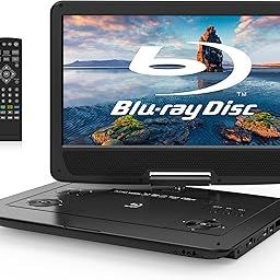 WONNIE 16.9" Portable Blu Ray DVD Player with 14.1" 1080P Full HD Large Swivel Screen, Surround Audio Sound, 4 Hrs Rechargeable Battery, Support HDMI Out, AV Out, Last Memory, USB/SD Card, Sync TV-picture-8