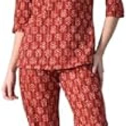 Women Women's Printed Cotton Night Wear Top and Bottom Night Suit Set-image-60
