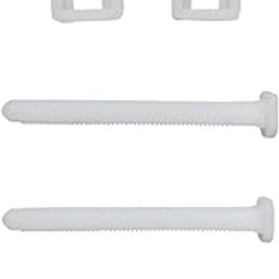 PVC Screw Hinges Set for Wall Hung | Durable Bathroom Hardware Fittings Accessories | Plastic One Piece Toilet Seat Cover Fixing Hinges with Nuts and Washers for Washroom (White, 75MM x 23MM)-picture-8