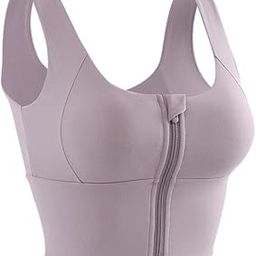 BNF®Womens Front Zip Sport Bra Comfy Padded Shapewear Stretch Crop Top Vest S Light Purple |Clothing, Shoes & Accessories | Womens Clothing | Sleep | Bras & Bra Sets-picture-17