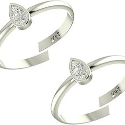 925 CZ Silver Toe Rings (Leg Finger Rings) In Pure 92.5 Sterling Silver For Women | Toe Rings for Women and Girls | Chandi Bichiya-image-93