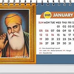 ESCAPER Sikh Calendar 2025 Desk, Sikhism Calendar 2025, Sikh Guru Photos Calendar 2025, Guru Nanak Photo Calendar, Guru Govind Singh Calendar 2025, Sikh God Photo Calendar (Sikh Gurus, 1 Qty)-67