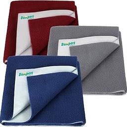 Bumpers Anti-Piling Quick Dry & Absorbent Sheet Polycotton Baby Bed Protecting Waterproof Mat (Dark Blue, Grey, Maroon, Small (70 x 50cm), Pack of 3)-image-91