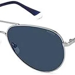 polaroid Sunglasses | Blue Lens | Blue Frame | Full Rim Aviator Shape Branded Latest and Stylish Polarized Eyewear | 100% UV Protection | Unisex Sunglasses| Size Large | 202958V8462C3-picture-4