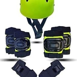 Apolestar Skating Guard, Protective Skating Guard Kit | Skate, Cycling Protection Set | Multi Sport Gear for Children Age 6-12 Years, Helmet Elbow Guards Knee Caps & Hand Glove (Green- M) (Green)-16