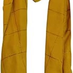 Premium Turkish Shawl, Mustard Yellow with Metallic Grid Pattern, Fringed Edges-16