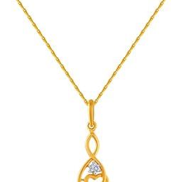 p.c. chandra jewellers 14k (585) Yellow Gold and American Diamond Pendant for Women-picture-45