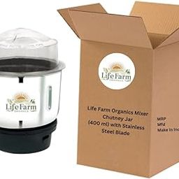 Chutney Jar for Bajaj Mixer Grinder – 400ML Stainless Steel Jar (Black & White) | Universal Compatible | Mixer Jar Replacement by Life Farm Organics-image-35