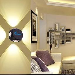 Forus LED Wall Light 8W, 4-Side Beam Outdoor Indoor Wall Lamp, Cool White, IP65 Waterproof, Up Down Left Right Light, Decorative Modern LED Sconce for Bedroom, Living Room, Balcony, 3-Year Warranty-image-6