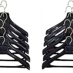 Logro Set of 12pc Premium Finished Plastic Suit Hangers - Wide Plastic Hanger for Coats and Pants, with Anti Rust Hooks Random Color-image-21