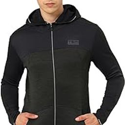 Men's Self Design Hooded Slim Fit Fleece Jacket-picture-17