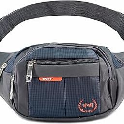 Ayaha Waist Bag Travel Handy Hiking Zip Camera Pouch Money Phone Belt Sport Bag Bum Multipurpose Belt Bag for Men and Women Polyester Waist Pack Fanny Bag Mobile (Navy Blue)-4