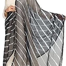 Women's Soft Silky 2.5 Meter Chiffon Dupatta Pack of 1 in Handcrafted Leheriya Bandini/Tie-Dye Pattern with a Gota Triangular Lace on all 4 Sides-image-6