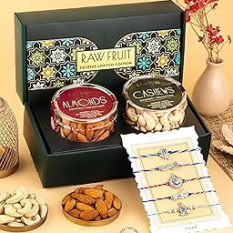 Hyperfoods® Set Of 5 Rakhi For Brother Rakhi Gift For Brother Rakhi With Gift For Brother Dry Fruits Combo Pack Rakhi For Brother With Dry Fruits Pack Of 2 Dryfruits Cashew Almond Krishna Rakhi Set 5-image-47