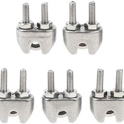ATORSE™ 5 Pieces Stainless U-Shape Bolt Saddle Clamps Cable Clips For Wire Rope 2Mm-image-27