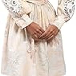 Ecru Embroidered Tie-Up Short Dress with Inner-image-17