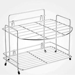Water Filter Stand - Stainless Steel Wall Mounted Water Purifier Stand for Filter and Matka with Extra Compartment of Glass Rack Holder, Water Pot Rack for Home Kitchen & Office-image-58