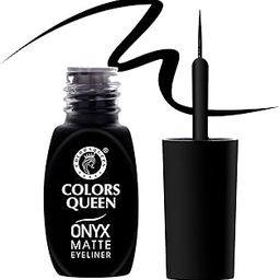 Colors Queen ONYX Matte Eyeliner - Black 4ml | Intense Mate Finish, Fine Tip for Precise Smooth Application, Quick Drying Liquid | Long Lasting, Waterproof, Fade Proof & Smudge Proof-image-1