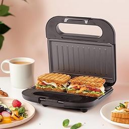 Borosil Grillmate Sandwich Maker | 750W, Can Make 2 Sandwich At a Time | Power Indicators, Auto Locking Handle, Non Toxic & Nonstick Plates Opens to 90°, Automatic Temprature Control | 2 Year Warranty-6