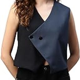 Women's Solid Rayon Waistcoat for Women V-Neck Button Closure Sleeveless Waist Coat With Two Pockets Party Casual Wear Ladies Nehru Jacket (Multicolor)-picture-40
