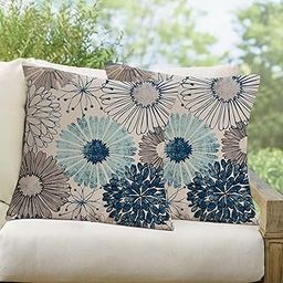 Jartinle Dahlia Flower Outdoor Waterproof Throw Pillow Covers Set of 2 Abstract Floral Printed Outdoor Pillow Covers for Patio Furniture, Porch, Garden 18x18 Inch-image-17