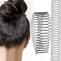 SWSHIV Hair Fixer Comb for Women, Invisible U Pin Hair Styling Tool, Baby Hair Tamer Clip for Girls, Mini Hair Comb for Flyaway Control, Hair Accessories for Daily Use - 2 Pcs Black-13