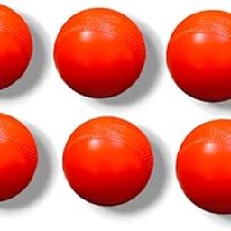 Heavy Plastic Cricket Training Balls 80 gm for Indoor and Outdoor Cricket Game, Heavy Plastic Ball for Cricket Drills and Bounce Practice, Orange Pack of 6-image-3