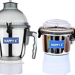 HAPPY E Stainless Steel Sujata Chutney & Dome Mixer Grinder Jar Set Combo (400 +1500 ml)-16