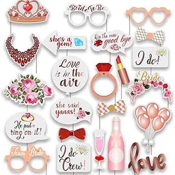 Party Propz Bride to Be Decoration Set Combo- 23 Pcs Bride to Be Props for Bachelorette Party Decorations | Bachelorette Party Props | Engagement Props | Mehendi Props | Wedding Props (Cardstocks)-picture-48